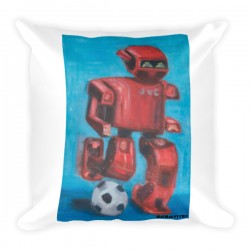 Soccor Bot Square Pillow by Robotitry.com