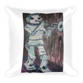 Trumpet Robot Square Pillow