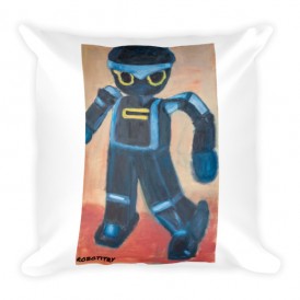 Harmless The Robot Square Pillow by Robotitry.com